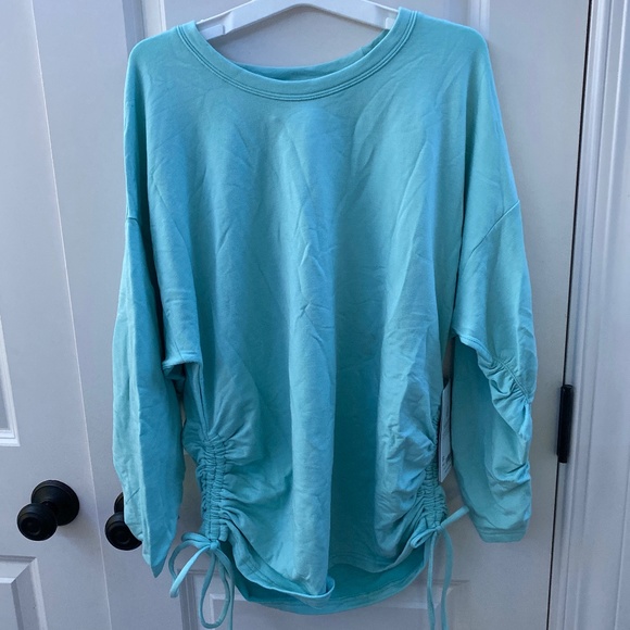 Athleta Sweaters - Athleta Lombard ruched sweatshirt (ties on the sides)